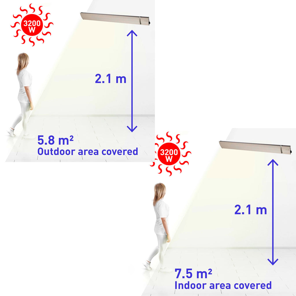Riscaldatore Infrarossi Sined Calorebianco3200 Per Esterni D