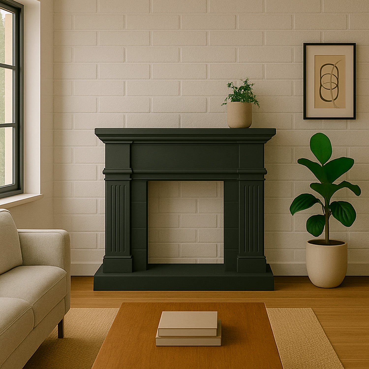 Cornice Grigia Per Camino In Legno Mdf Eleganza e Durabilita