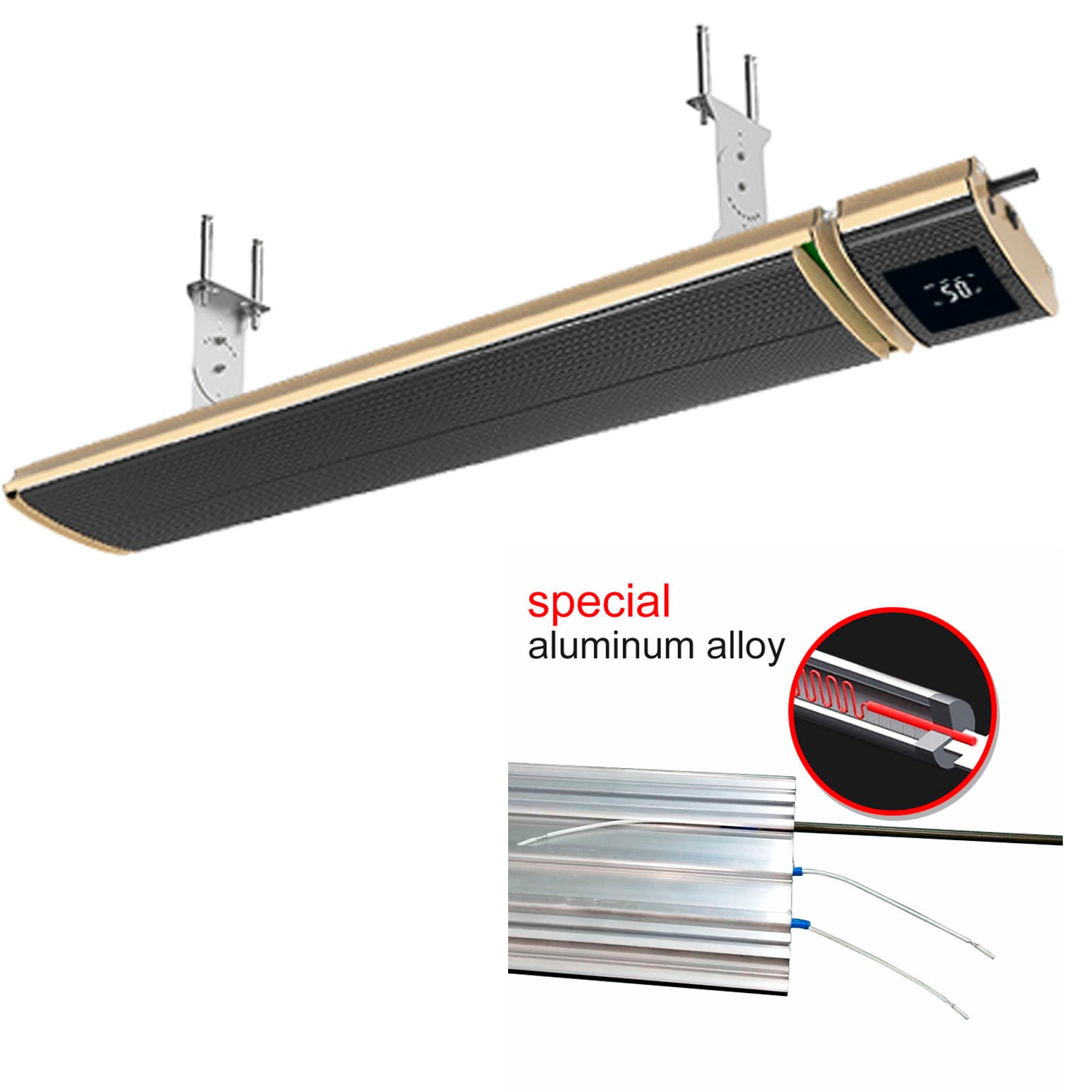 Riscaldatore Infrarossi Wi Fi 2400W con App per Smartphone Elegante Economico e Facile da Usare