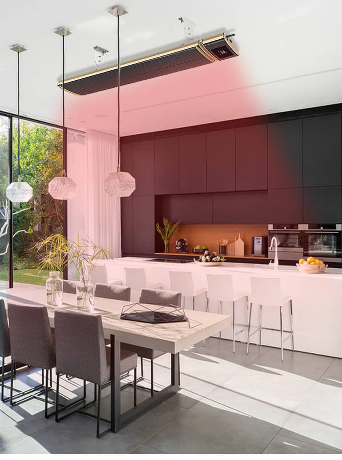 Riscaldatore Infrarossi Wi Fi 2400W con App per Smartphone Elegante Economico e Facile da Usare