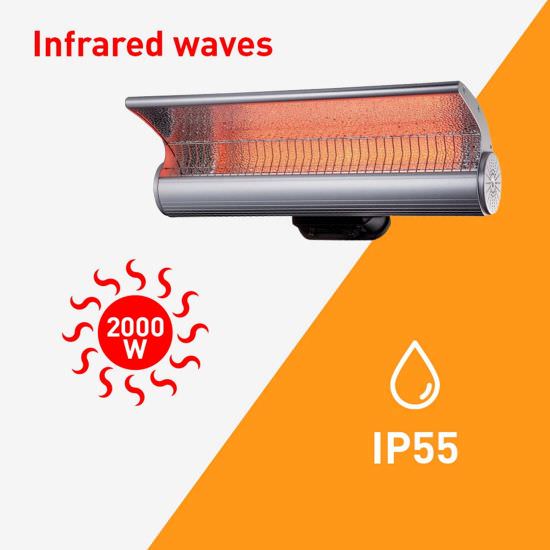 Riscaldatore Infrarossi Parete 2000W Elegante e Resistente