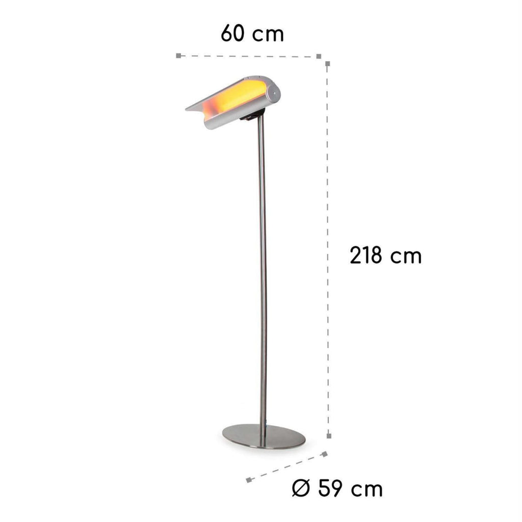Riscaldatore Infrarossi Curvo Da Terra Con Piantana Orientabile