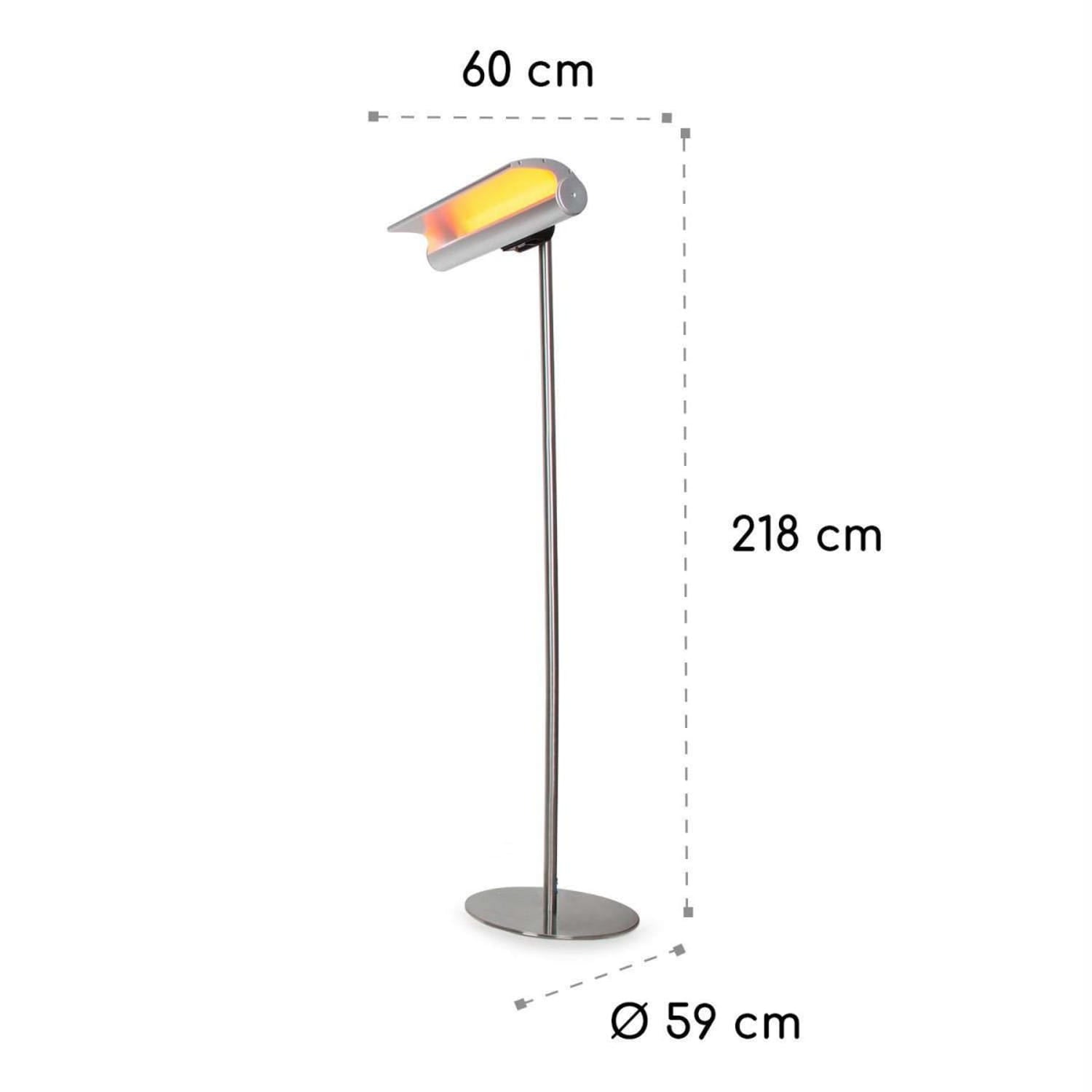 Riscaldatore Infrarossi Curvo Da Terra Con Piantana Orientabile